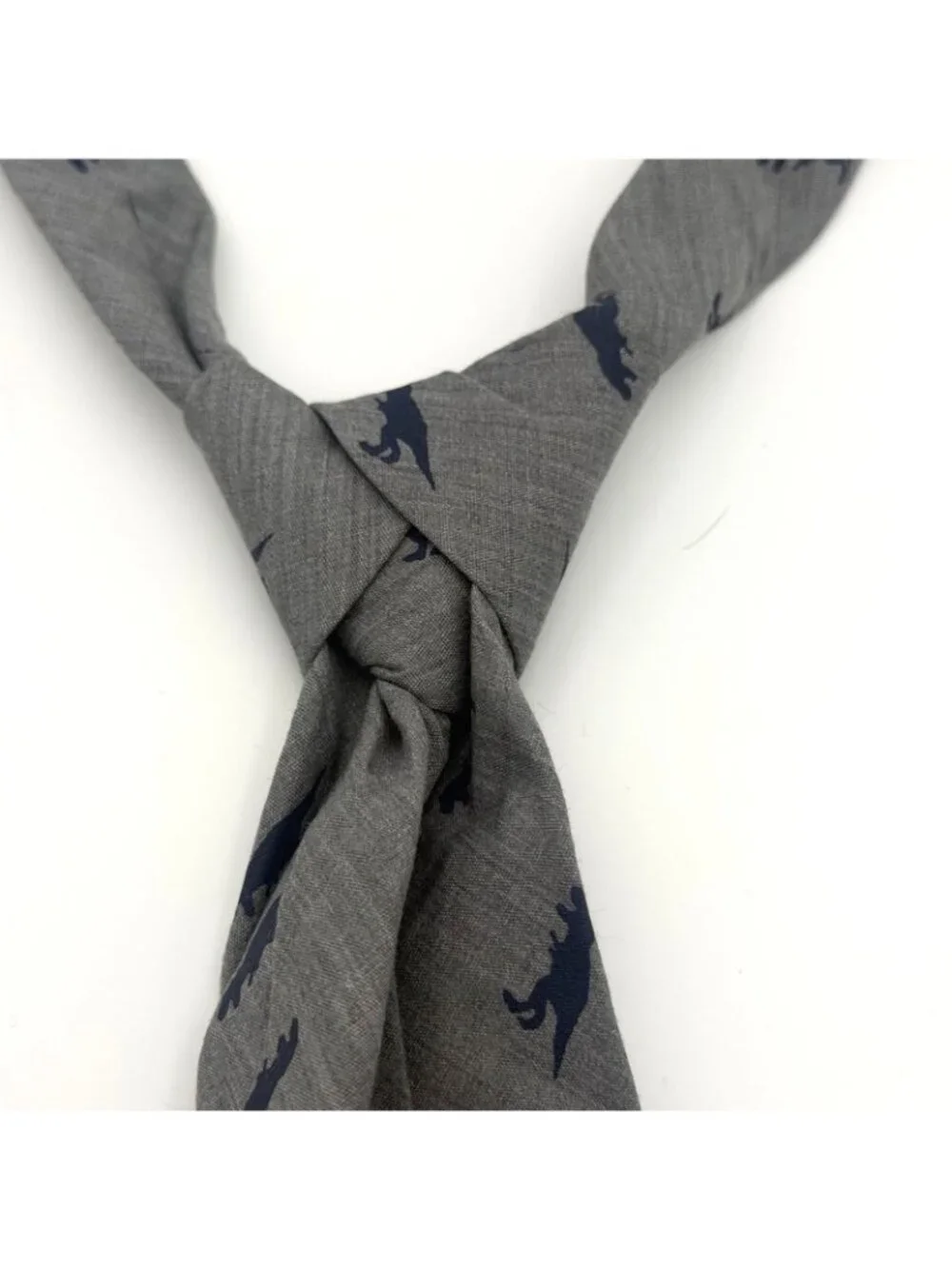Old Navy Boys Dinosaur Print Gray Neck Tie XL 14-16 Polyester Kids Tie